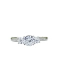 thumbnail image 1 of HeartsAndYou 3ct Round Cut Moissanite Solitaire with Accents Trilogy Ring 18k White Gold over Silver, 1 of 9