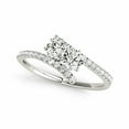 thumbnail image 1 of HeartsAndYou 3ct Round Cut Moissanite Two Stone Solitaire Engagement Ring for Women 18k White Gold over Silver, 1 of 5