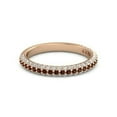 thumbnail image 1 of HeartsAndYou 3ct Round Cut Natural Garnet Moissanite Half Eternity Band 14k SOLID Rose Gold, 1 of 9