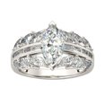 thumbnail image 1 of HeartsAndYou 4.5ct Marquise Cut Moissanite Unique Art Deco Engagement Ring for Women 18k White Gold over Silver, 1 of 7