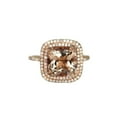 thumbnail image 1 of HeartsAndYou 4ct Cushion Cut Natural Morganite Moissanite Dual Halo Ring 14k SOLID Rose Gold, 1 of 9