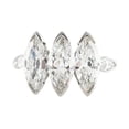 thumbnail image 1 of HeartsAndYou 4ct Marquise Cut Moissanite Engagement Ring for Women Trilogy Solitaire 18k White Gold over Silver, 1 of 9
