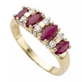 thumbnail image 1 of HeartsAndYou 4ct Marquise Cut Natural Pink Ruby & Moissanite Ring Band 14k SOLID Yellow Gold, 1 of 9