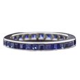 thumbnail image 1 of HeartsAndYou 4ct Natural Blue Sapphire Full Eternity Wedding Band 100% 14k SOLID White Gold, 1 of 9