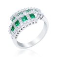 thumbnail image 1 of HeartsAndYou 4ct Natural Green Emerald ByPass Cluster Engagement Ring 14k SOLID White Gold, 1 of 9