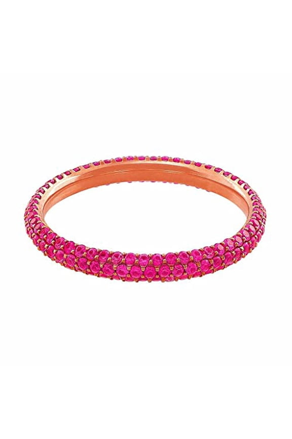 4ct Natural Pink Sapphire Ice Eternity Engagement Ring 100% 14k SOLID Rose Gold