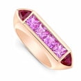 thumbnail image 1 of HeartsAndYou 4ct Natural Pink Sapphire Ruby Art Deco Engagement Ring 100% 14k SOLID Rose Gold, 1 of 9