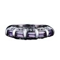 thumbnail image 1 of HeartsAndYou 4ct Natural Purple Amethyst Gatsby Wedding Ring Band 100% 14k SOLID White Gold, 1 of 8