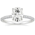 thumbnail image 1 of HeartsAndYou 4ct Oval Cut Moissanite Engagement Ring for Women 18k White Gold over Silver Hidden Halo Solitaire, 1 of 5
