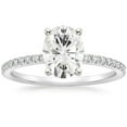 thumbnail image 1 of HeartsAndYou 4ct Oval Cut Moissanite Engagement Ring for Women 18k White Gold over Silver Round Accents, 1 of 5