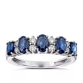thumbnail image 1 of HeartsAndYou 4ct Oval Cut Natural Sapphire & Moissanite Stackable Band 14k SOLID White Gold, 1 of 9
