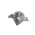 thumbnail image 1 of HeartsAndYou 4ct Pear Cut Moissanite Dual Halo Engagement Ring for Women 18k White Gold over Silver Pear Accent, 1 of 4