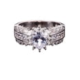 thumbnail image 1 of HeartsAndYou 4ct Round Cut Moissanite Cluster Accent Solitaire Ring 18k White Gold over Silver, 1 of 6