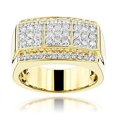 thumbnail image 1 of HeartsAndYou 4ct Round Cut Moissanite Cluster Square Men Engagement Ring for Women 18k Yellow Gold over Silver, 1 of 4