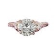 thumbnail image 1 of HeartsAndYou 4ct Round Moissanite Princess Gatsby Cocktail Engagement Ring for Women 18k Rose Gold over Silver, 1 of 9