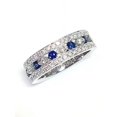 thumbnail image 1 of HeartsAndYou 4ct Round Natural Sapphire Moissanite Filigree Wide Band 14k SOLID White Gold, 1 of 9