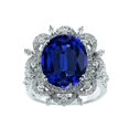 thumbnail image 1 of HeartsAndYou 5ct Natural Blue Sapphire Diana Inspired Engagement Ring 14k SOLID White Gold, 1 of 9