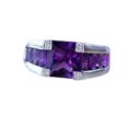 thumbnail image 1 of HeartsAndYou 5ct Natural Purple Amethyst Cocktail Engagement Ring 100% 14k SOLID White Gold, 1 of 9