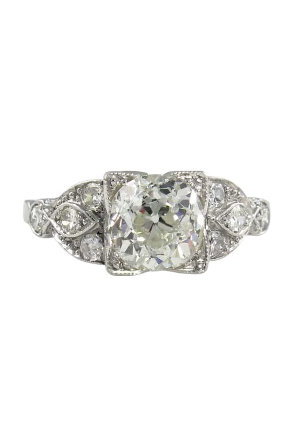 5ct Round Cut Moissanite Milgrain Antique Inspired Vintage Inspired Estate Ring 18k White Gold over Silver