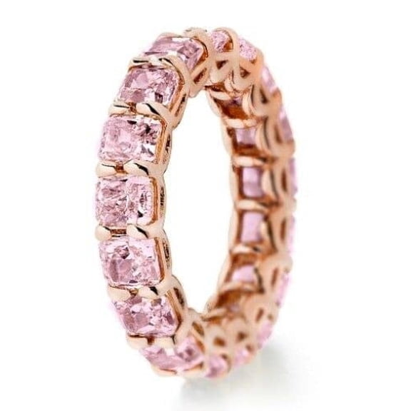 HeartsAndYou 6ct Natural Pink Sapphire Full Eternity Wedding Band 100% 14k SOLID Rose Gold