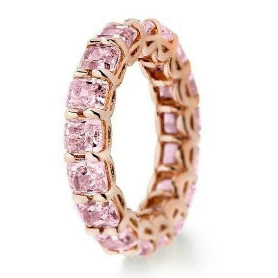 HeartsAndYou 6ct Natural Pink Sapphire Full Eternity Wedding Band 100% 14k SOLID Rose Gold