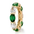 thumbnail image 1 of HeartsAndYou 6ct Oval Cut Natural Emerald Moissanite Eternity Band 100% 14k SOLID Yellow Gold, 1 of 9