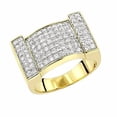 thumbnail image 1 of HeartsAndYou 7ct Round Cut Moissanite Ice Cluster Men Engagement Ring for Women 18k Yellow Gold over Silver Stylish, 1 of 4