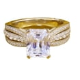 thumbnail image 1 of HeartsAndYou Accents Solitaire Engagement Ring for Women 3ct Radiant Cut Moissanite 18k Yellow Gold over Silver, 1 of 6