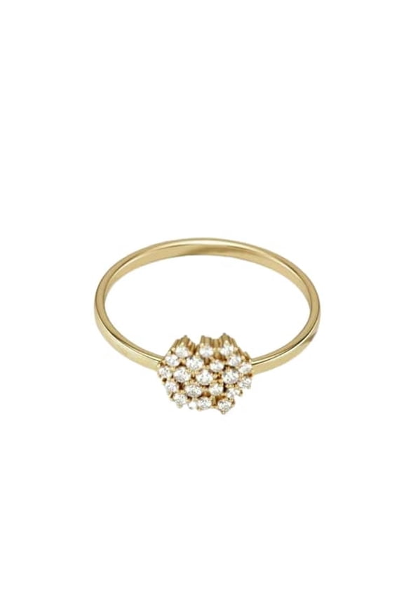 Cluster Snowflake Engagement Ring for Women 1.6ct Round Cut Moissanite 18k Yellow Gold Over Silver