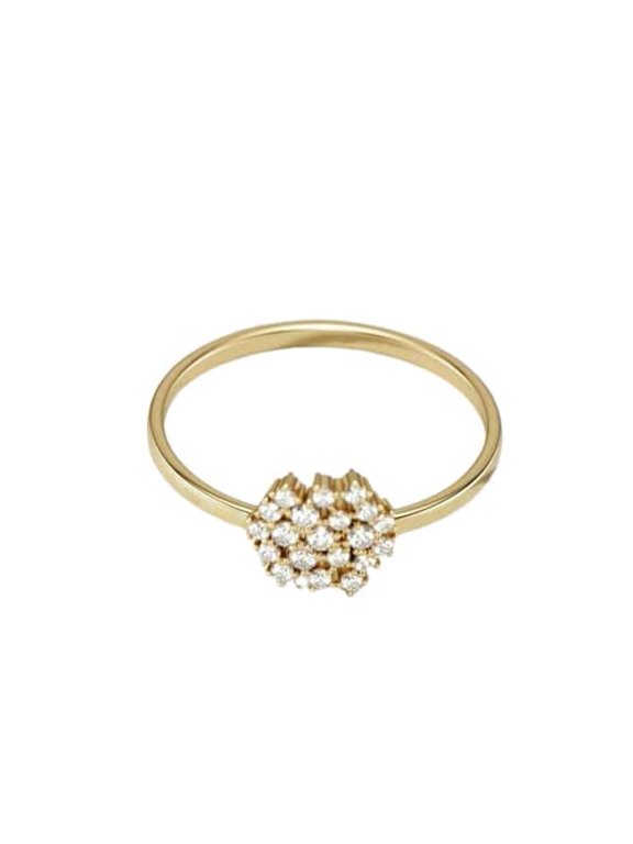 Cluster Snowflake Engagement Ring for Women 1.6ct Round Cut Moissanite 18k Yellow Gold Over Silver