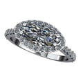 thumbnail image 1 of HeartsAndYou East West Halo Engagement Ring for Women 1.3ct Marquise Cut Moissanite 18k White Gold Over Silver, 1 of 9