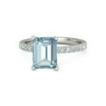 thumbnail image 1 of HeartsAndYou Emerald Natural Aquamarine Round & Moissanite Accent Ring 14k SOLID White Gold, 1 of 9