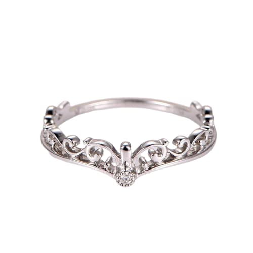HeartsAndYou Filigree Women Engagement Ring for Women 0.2ct Round Cut Moissanite 18k White Gold Over Silver
