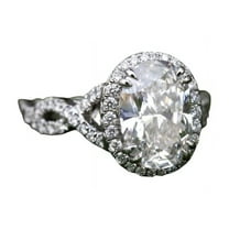 HeartsAndYou Halo Infinity Engagement Ring for Women 1.3ct Oval Cut Moissanite 18k White Gold Over Silver