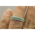 thumbnail image 1 of HeartsAndYou Natural Emerald Moissanite Three Row Half Eternity Band 14k SOLID White Gold, 1 of 8