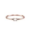 thumbnail image 1 of HeartsAndYou Petite Solitaire Engagement Ring for Women 0.2ct Baguette Cut Moissanite 18k Rose Gold Over Silver, 1 of 9