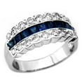 thumbnail image 1 of HeartsAndYou Princess Cut Natural Blue Sapphire Moissanite Stylish Band 14k SOLID White Gold, 1 of 9
