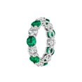 thumbnail image 1 of HeartsAndYou Round Alternate Natural Emerald Moissanite Eternity Band 14k SOLID White Gold, 1 of 9