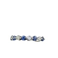 thumbnail image 1 of HeartsAndYou Round Alternate Natural Sapphire Moissanite Stackable Band 14k SOLID White Gold, 1 of 9