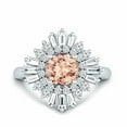 thumbnail image 1 of HeartsAndYou Round Natural Morganite & Moissanite Ballerina Party Ring 14k SOLID White Gold, 1 of 9
