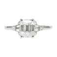 thumbnail image 1 of HeartsAndYou Solitaire Baguette Accent Engagement Ring for Women 1ct Emerald Moissanite 18k White Gold Over Silver, 1 of 8