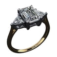 thumbnail image 1 of HeartsAndYou Trilogy Engagement Ring for Women 1.75ct Emerald Cut Moissanite 18k Yellow Gold Over Silver, 1 of 9