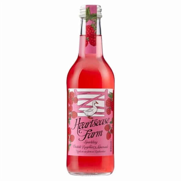 Heartsease Farm Sparkling British Raspberry Lemonade 330ml, British Import (Pack of 6)
