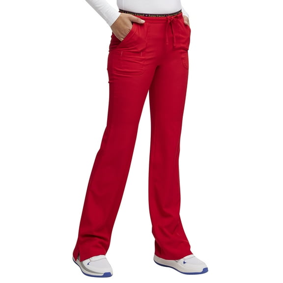 Heartsoul Break On Through Women Scrubs Pant, Low Rise Drawstring, 20110, XS, Red