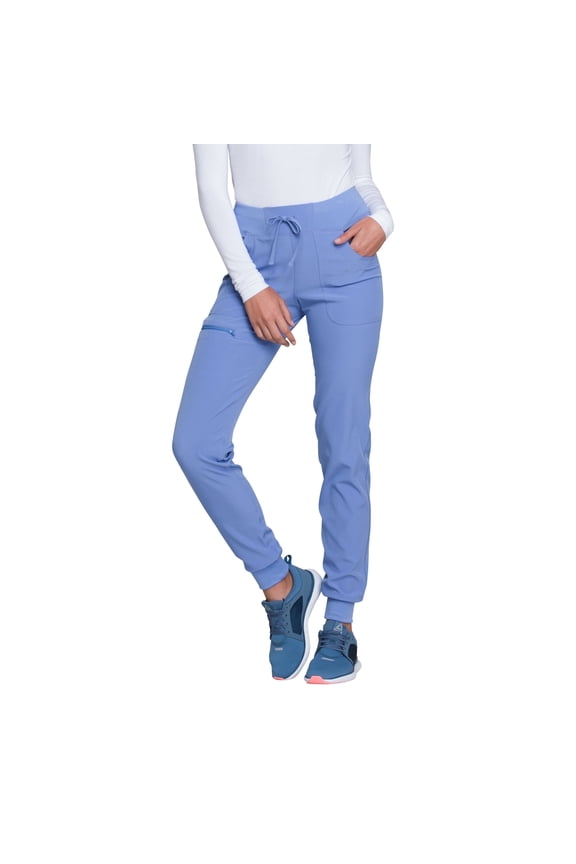 Break On Through Women Scrubs Pant, Low Rise Jogger, HS030P, XXS Petite, Ciel