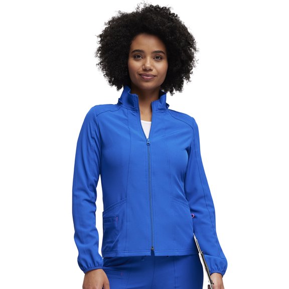 Heartsoul Break On Through Women Scrubs Warm Up Jacket, Zip Front Warm-Up, Plus Size, 20310, 3XL, Royal