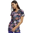 thumbnail image 1 of Heartsoul Prints Scrubs Top For Women V-Neck HS614, S, Hopeful Blooms, 1 of 7