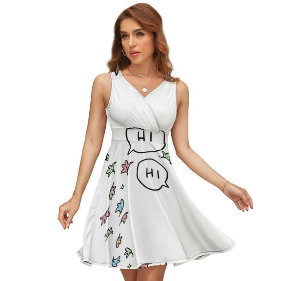 Heartstopper Greeting Sleeveless Dress Women Summer Evening Dresses Ladies Sundress