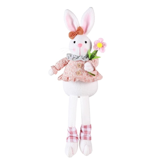 Heartwarming 12in Easter Bunny Plush Toy with Decorative Accessories, High Density Fiber Interface for Seasonal Aesthetics, Festive Home Accent Piece