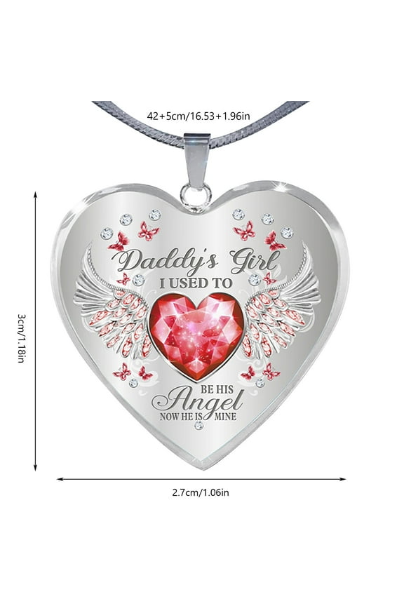 Heartwarming Dad and Daughter Angel Wing Necklace Memorial Keepsake Gift for Fathers Day Birthday Remembrance